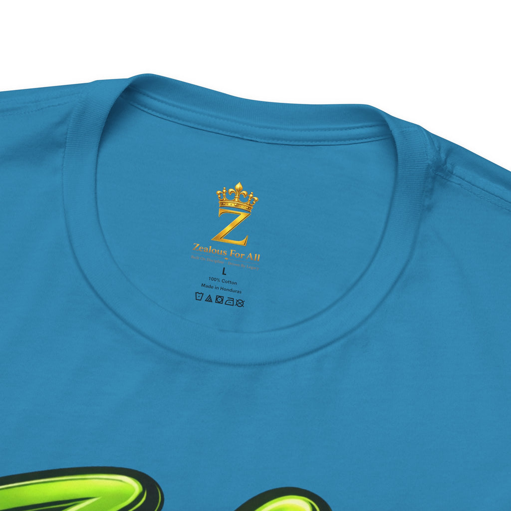 Zealous For All Graphic T-Shirt (Lime Green Logo) Printify