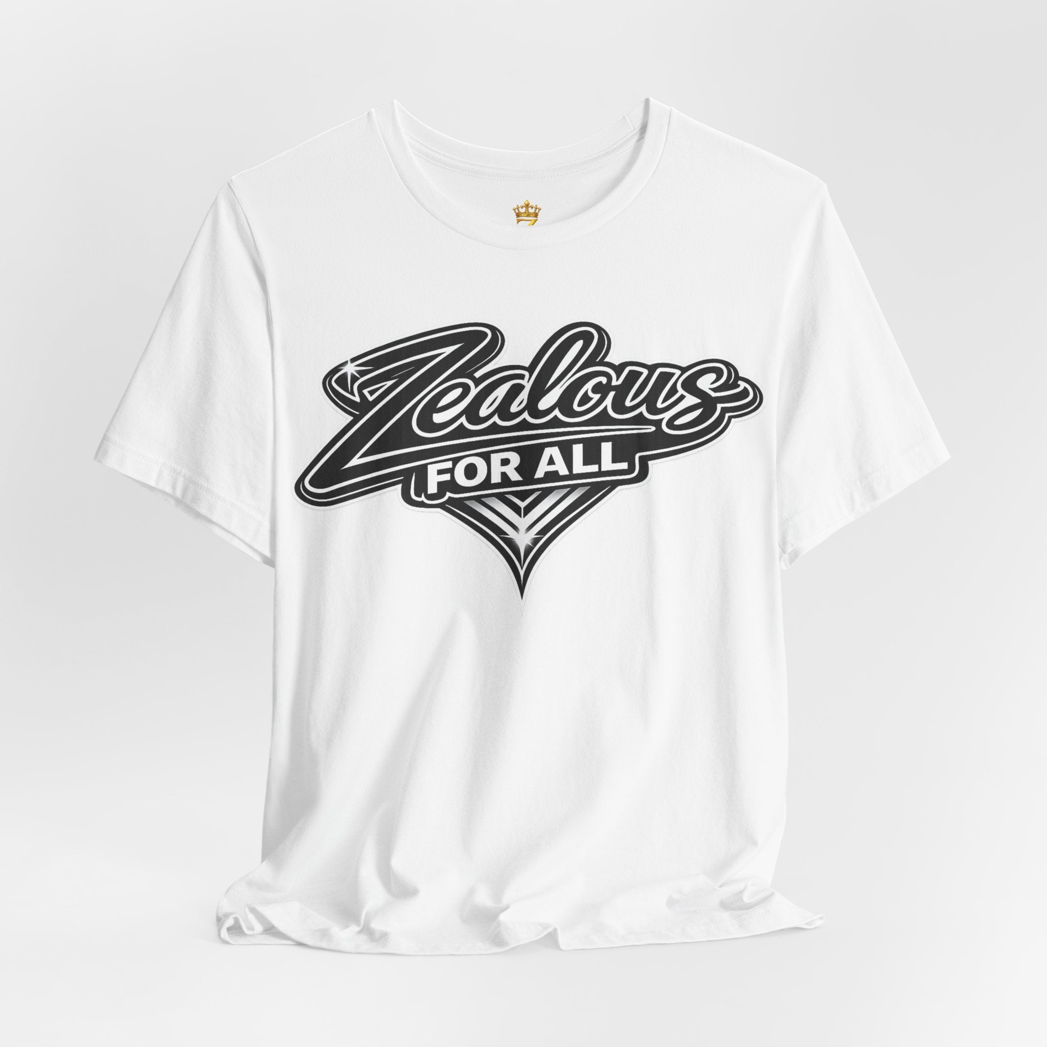 Zealous For All Graphic T-Shirt (Black Logo) Printify