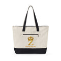 ZFA Crown Canvas Tote (Gold Lettered Zippered Beach & Everyday Bag) Printify