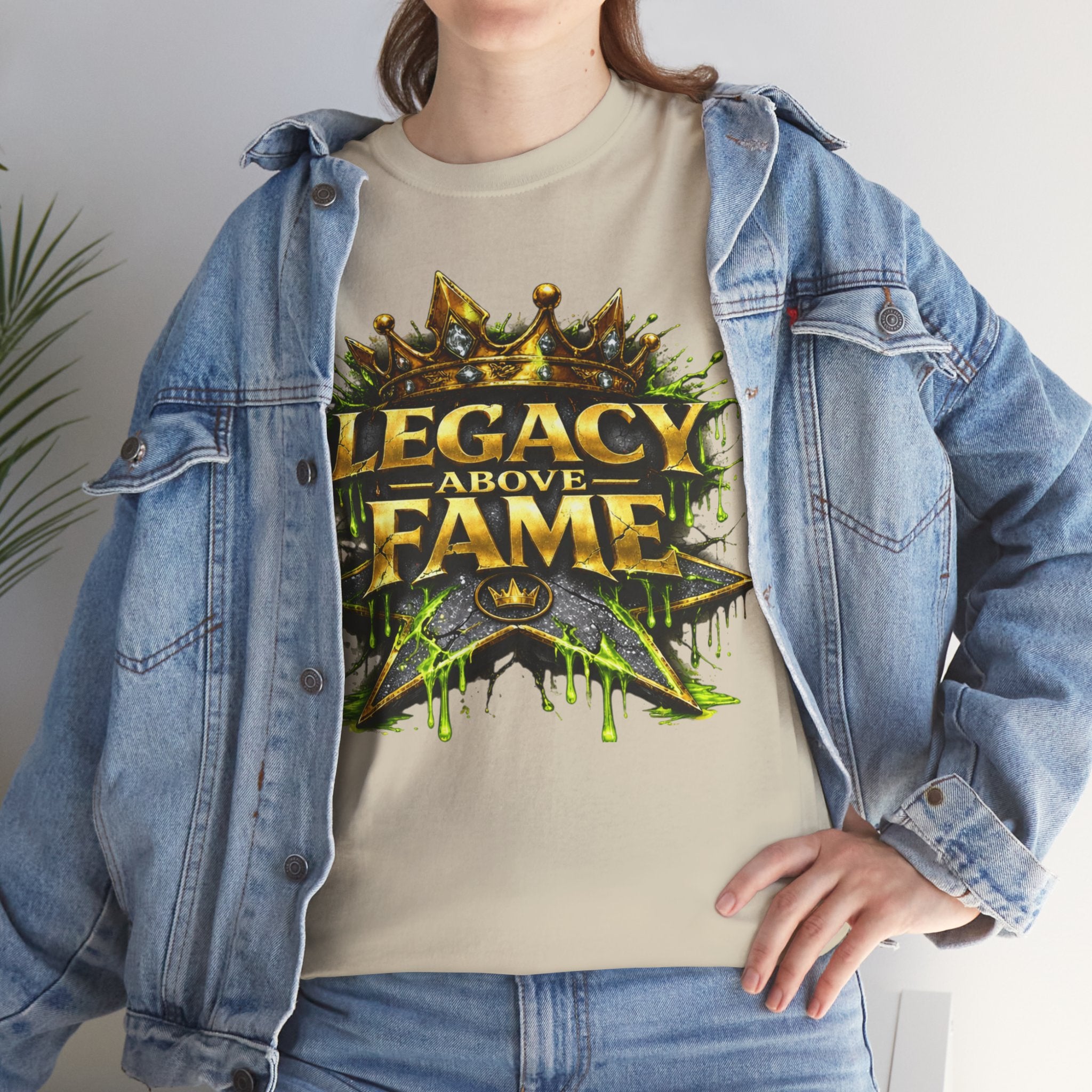 Adult Legacy Above Fame Graphic T-Shirt (Lime Green Drip) - Zealous For All