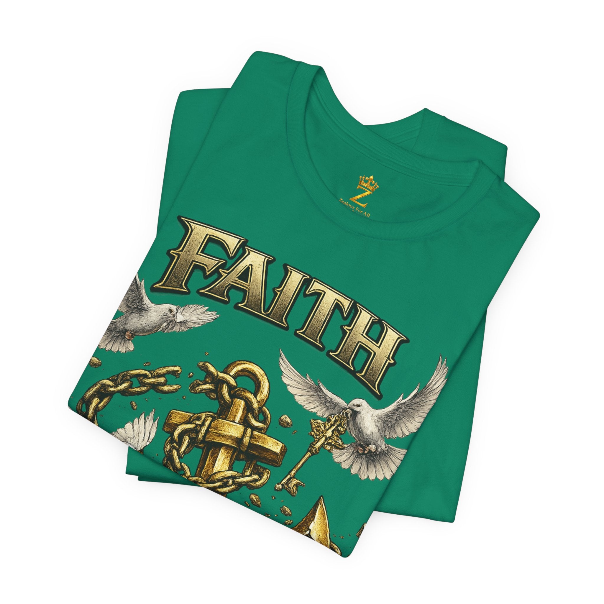 Faith Prevails T‑Shirt (Gold Anchor) Printify