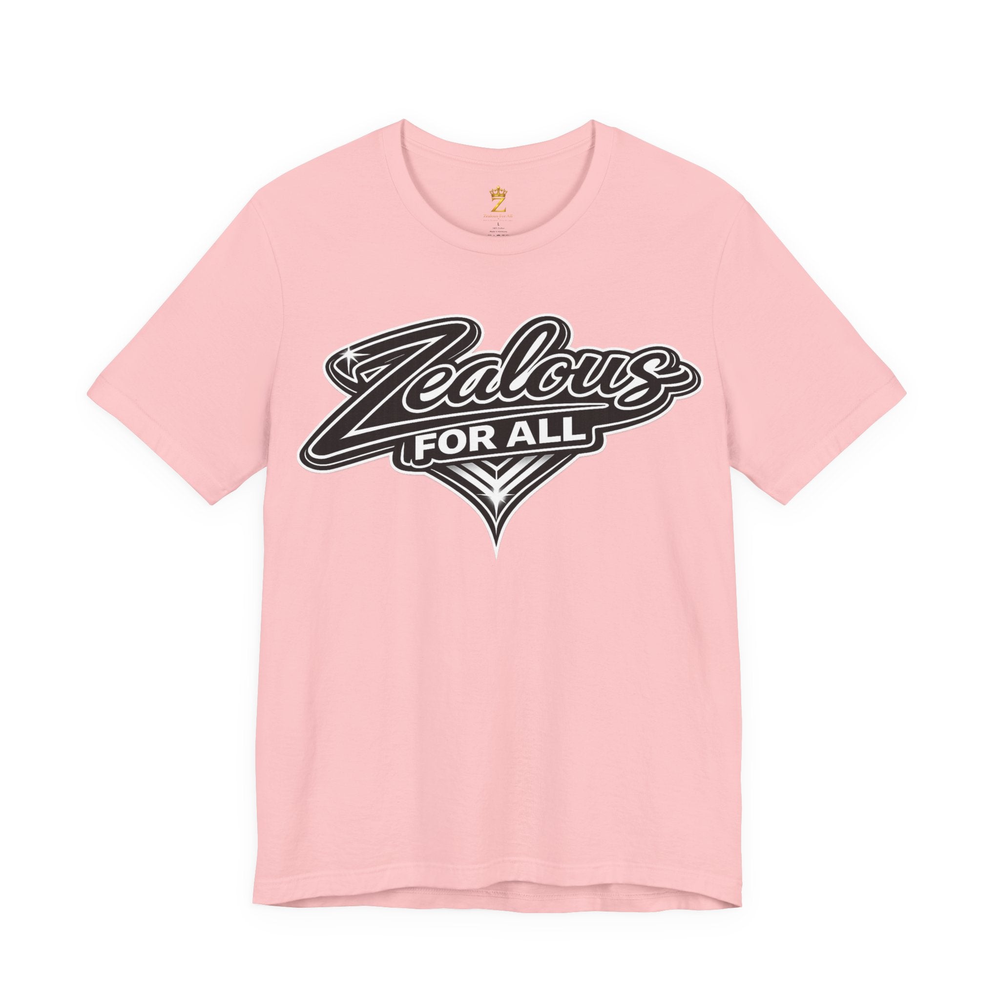 Zealous For All Graphic T-Shirt (Black Logo) Printify