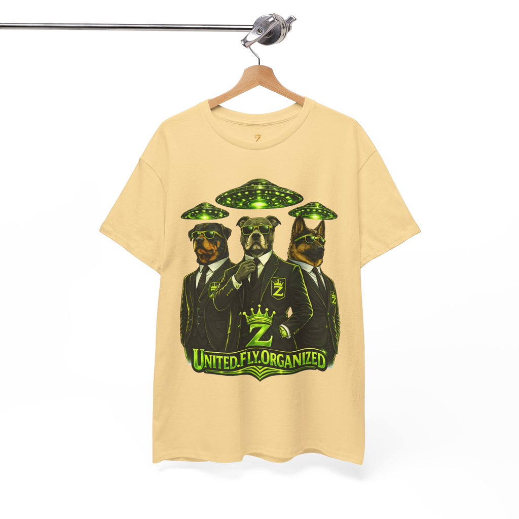 Adult "United. Fly. Organized." Graphic Tee (Lime Green) Printify