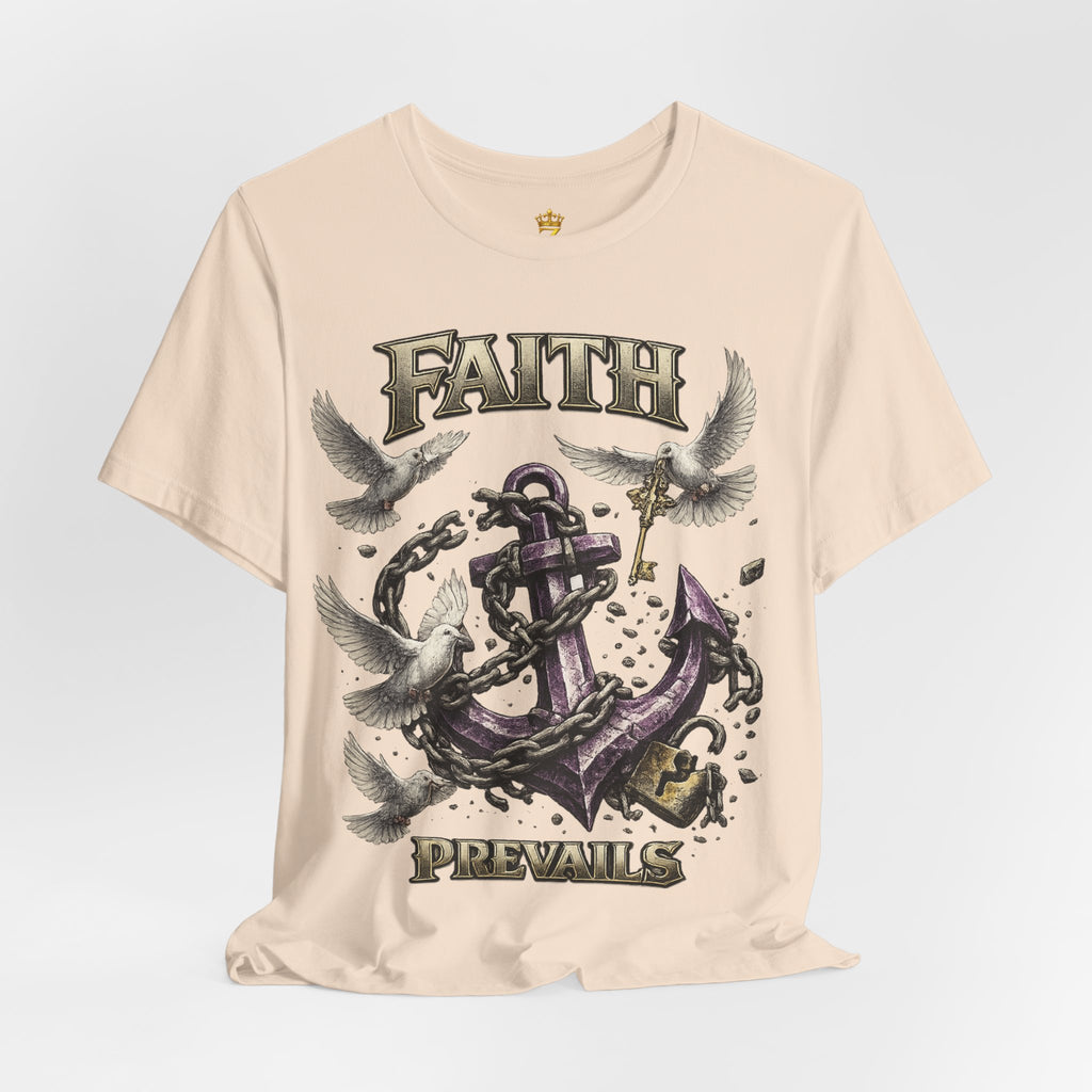Faith Prevails T‑Shirt (Purple Anchor) Printify