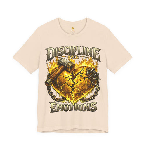 Discipline Over Emotions Premium Graphic T-Shirt (Gold Heart) Printify