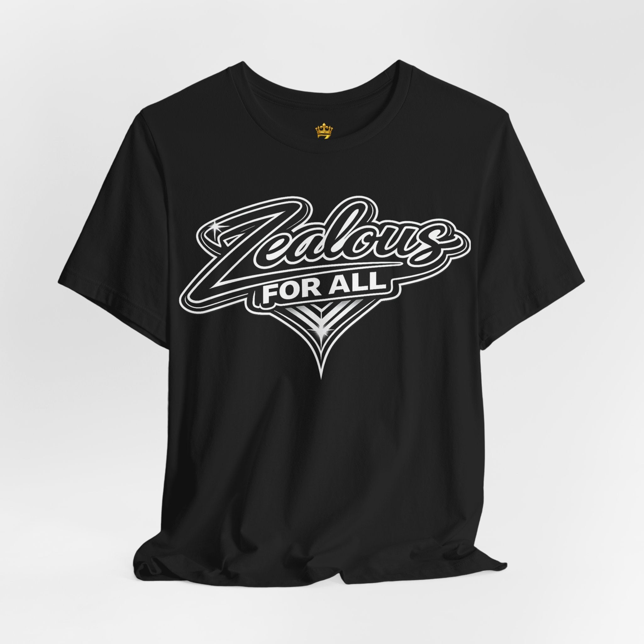 Zealous For All Graphic T-Shirt (Black Logo) Printify