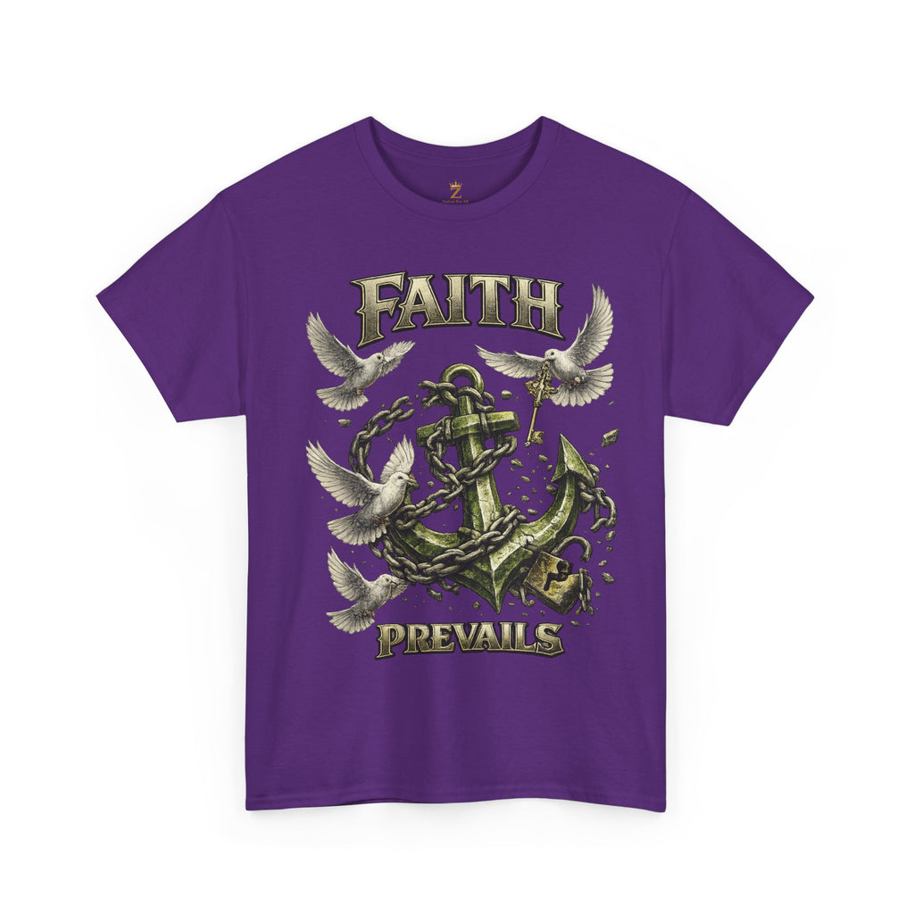 Adult Faith Prevails Anchor T-Shirt (Green Anchor) Printify