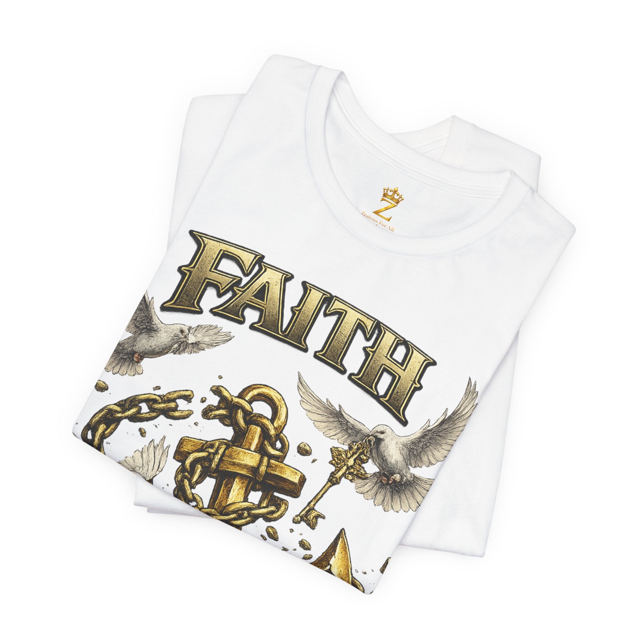 Faith Prevails T‑Shirt (Gold Anchor) Printify