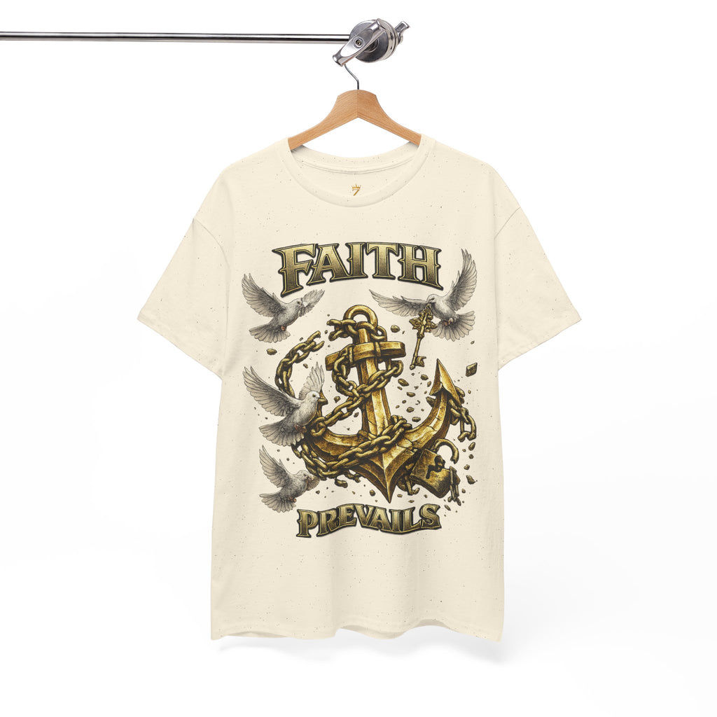 Adult Faith Prevails Anchor T-Shirt (Gold Anchor) Printify