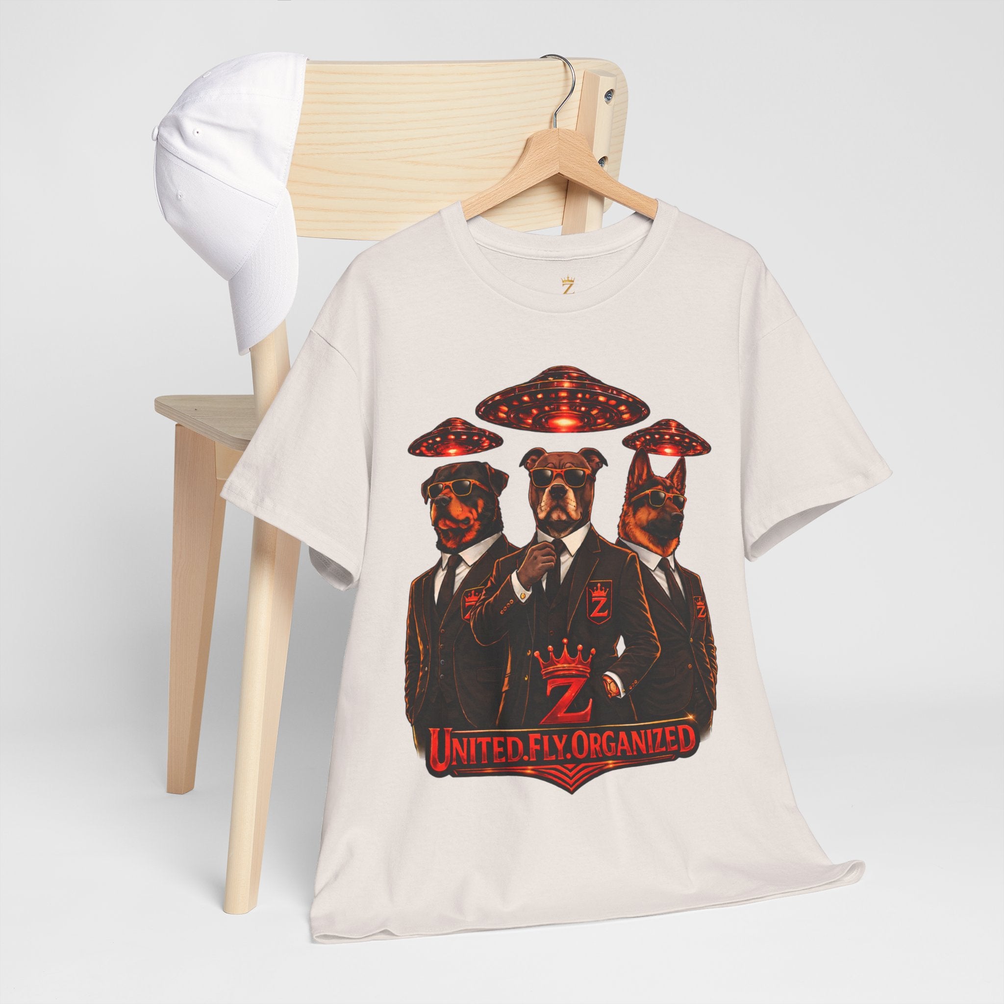 Adult "United. Fly. Organized." Graphic Tee (Red) Printify