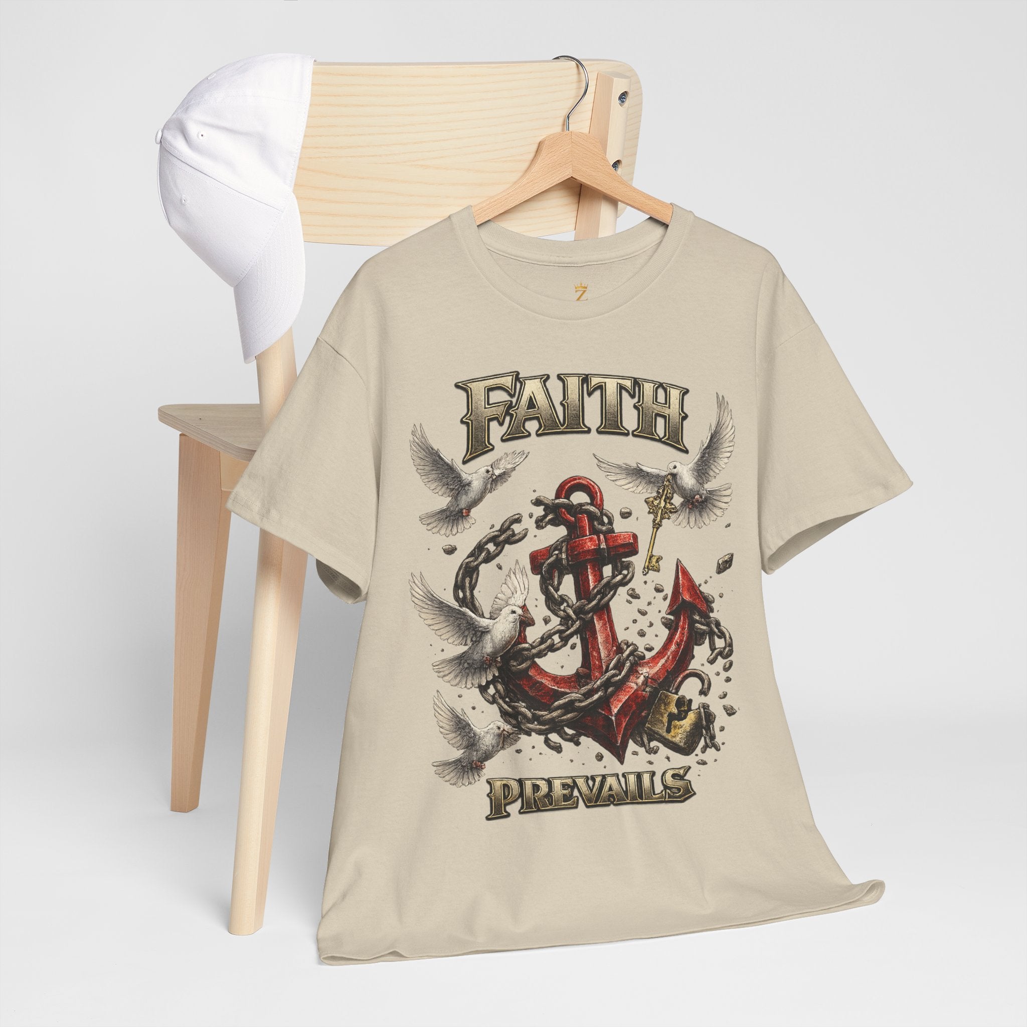Adult Faith Prevails T‑Shirt (Red Anchor) Printify
