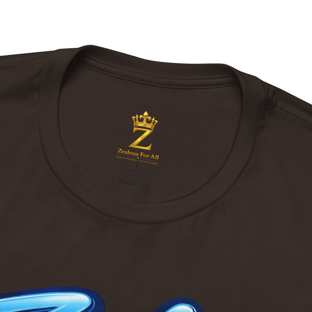 Zealous For All Graphic T-Shirt (Blue Logo) Printify