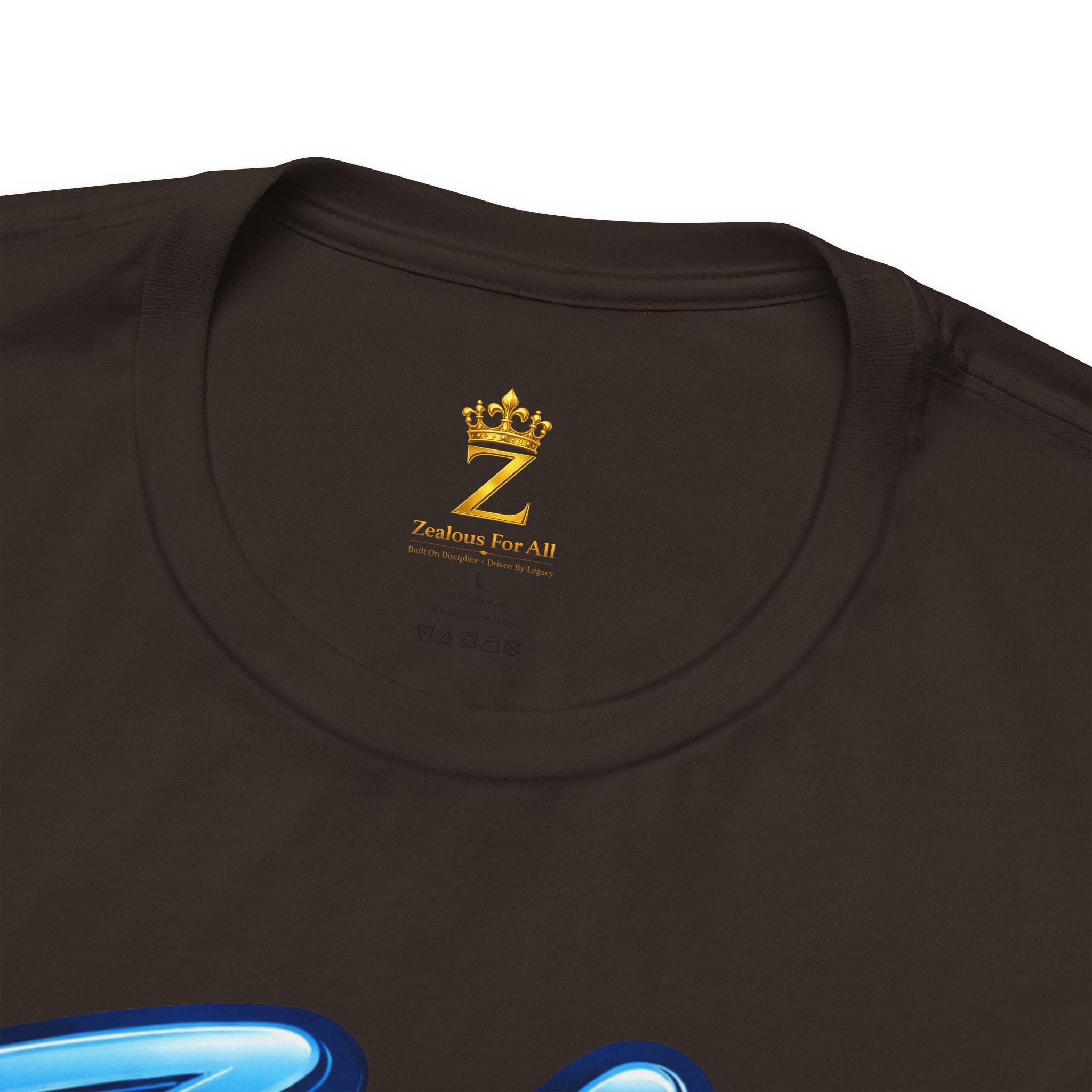 Zealous For All Graphic T-Shirt (Blue Logo) Printify