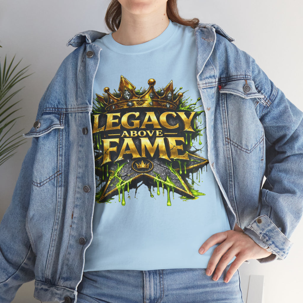 Adult Legacy Above Fame Graphic T-Shirt (Lime Green Drip) - Zealous For All