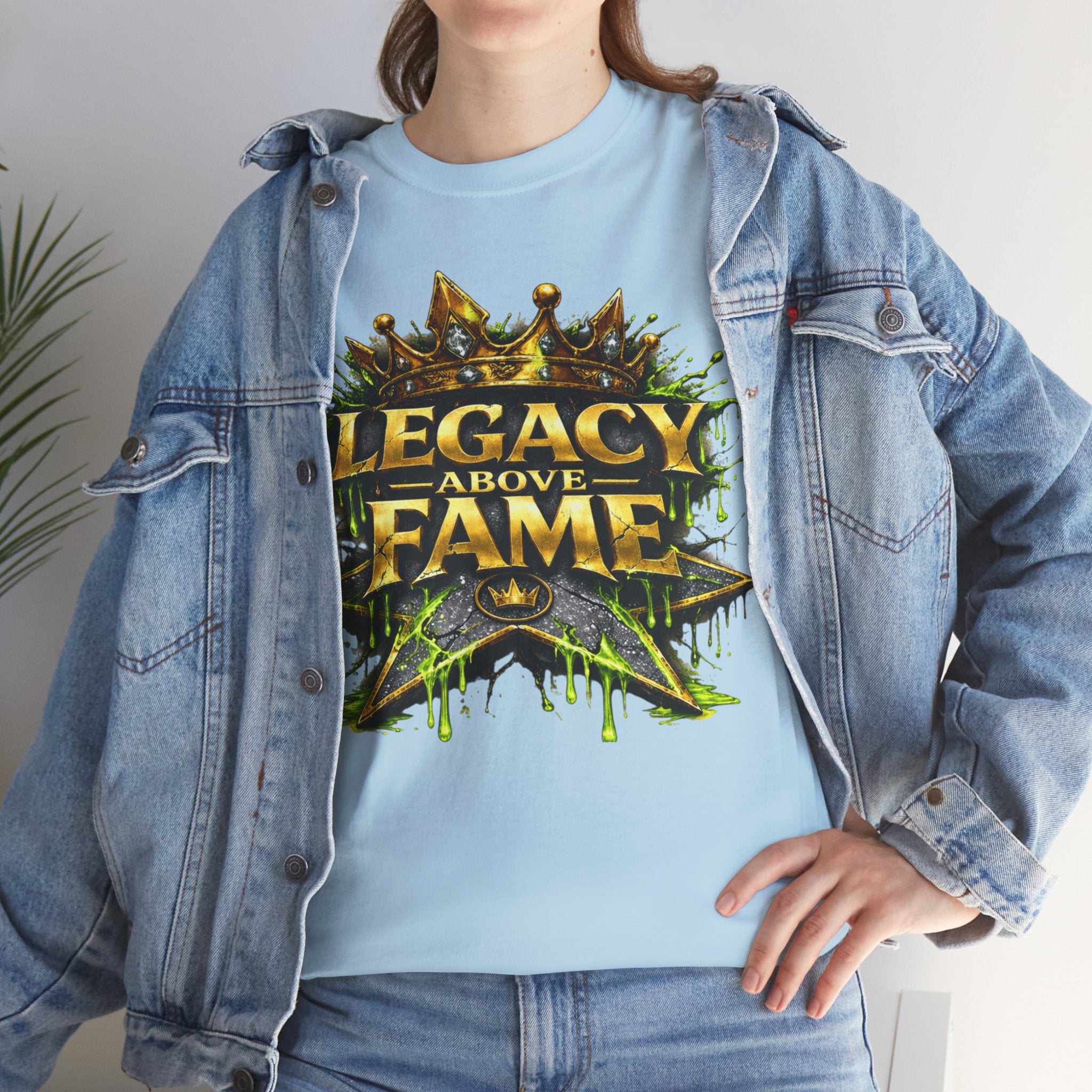 Adult Legacy Above Fame Graphic T-Shirt (Lime Green Drip) - Zealous For All
