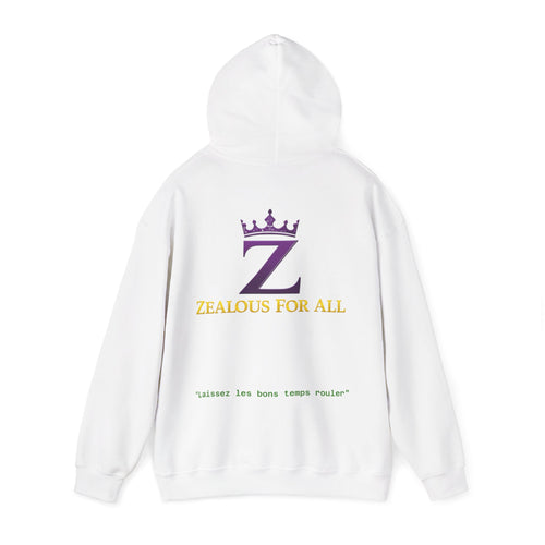 Adult "Zealous For All" Mardi Gras Crown Hoodie — Fat Tuesday Edition - Zealous For All