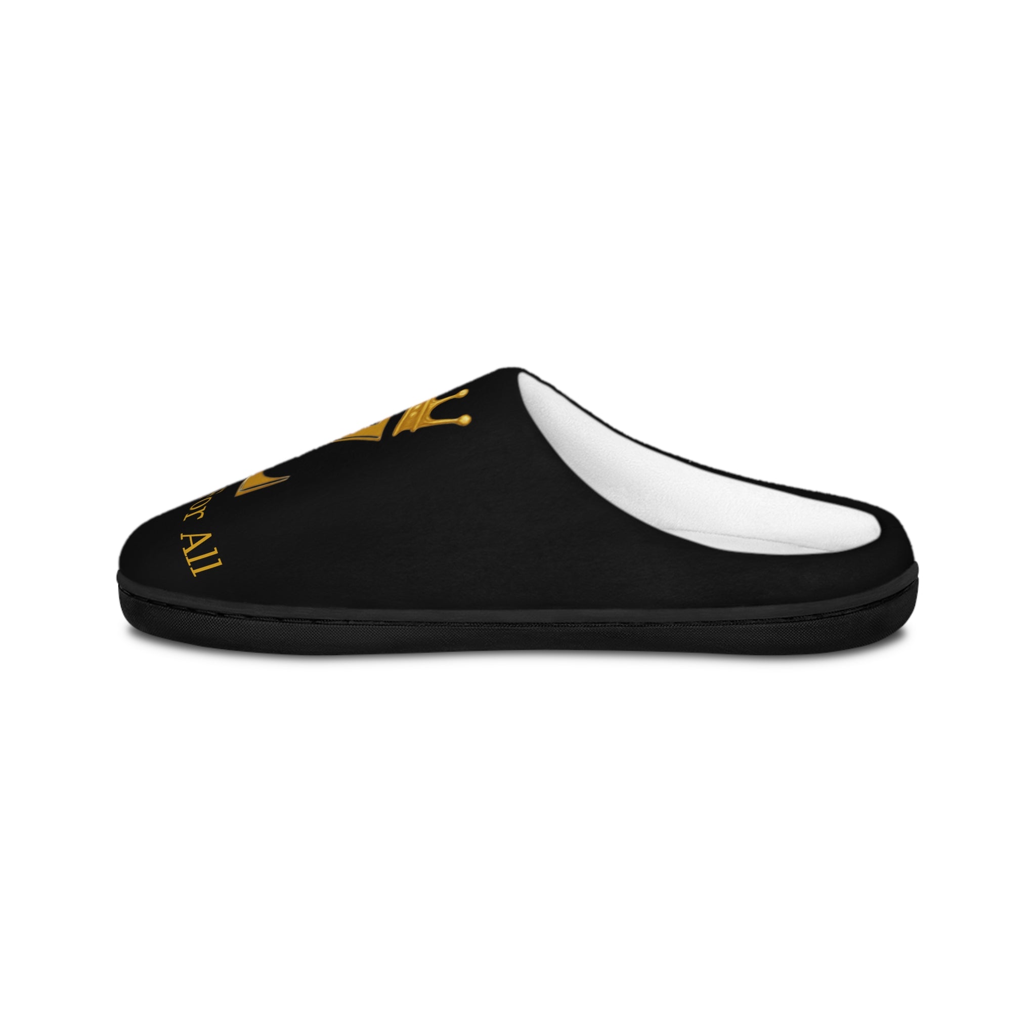 Z Crown Men's Indoor Slippers — Black & Gold Cozy House Slides Printify