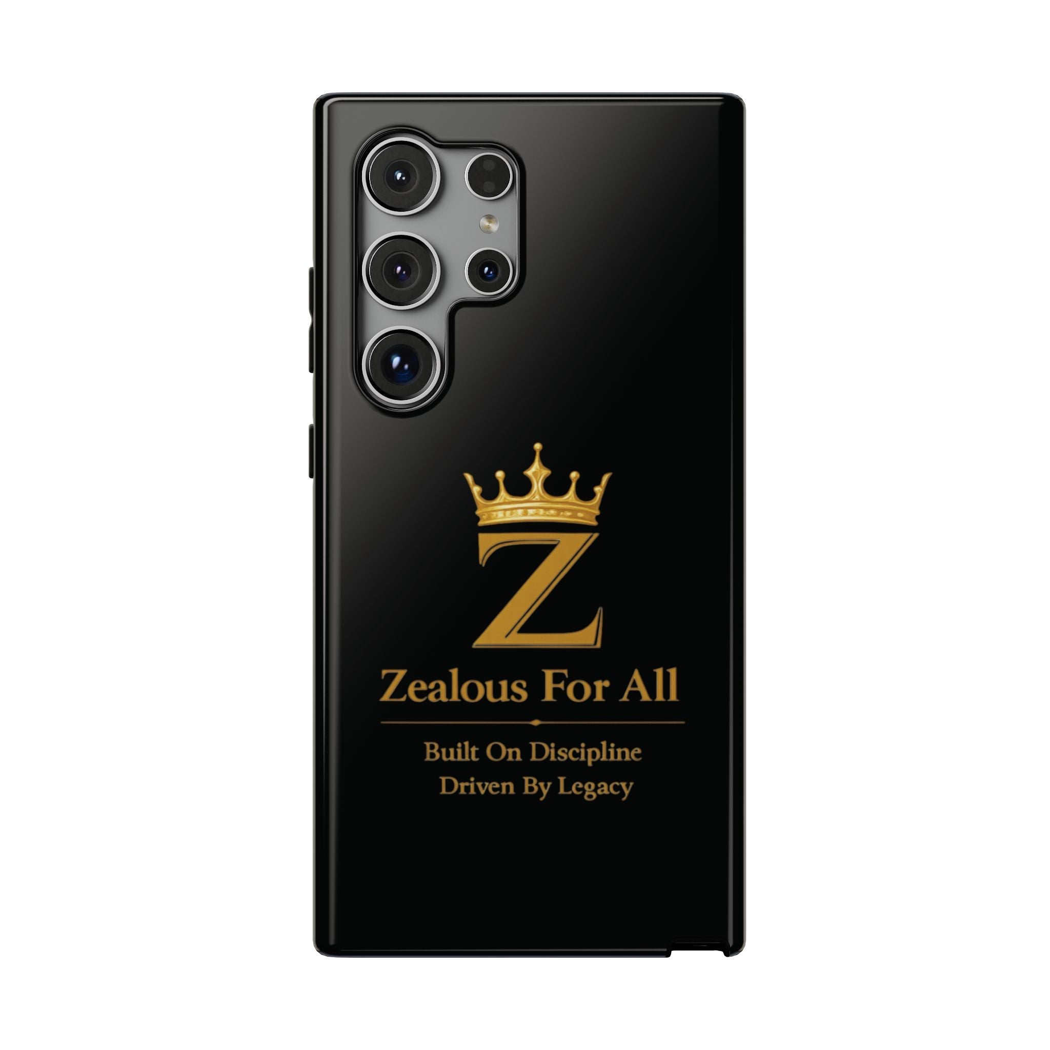Phone Case — "Zealous For All" Gold Crown Impact-Resistant Case Printify