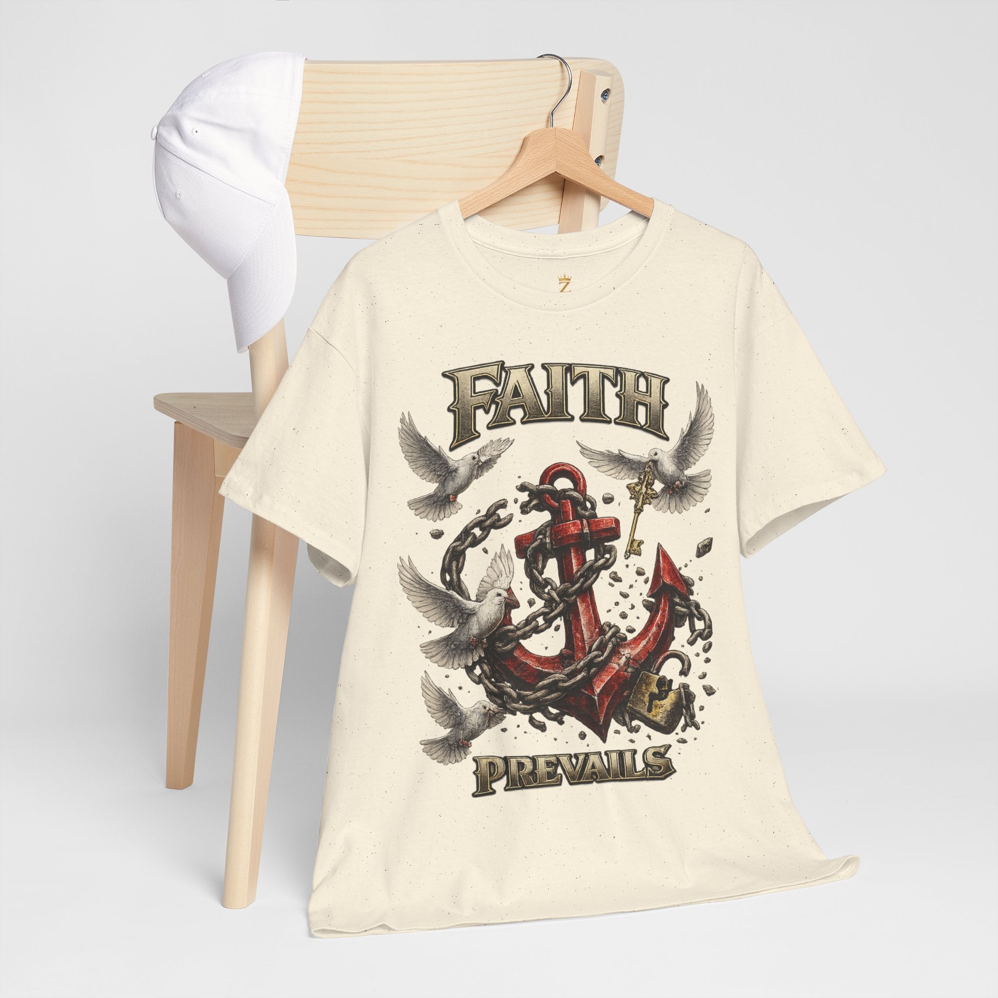 Adult Faith Prevails T‑Shirt (Red Anchor) Printify