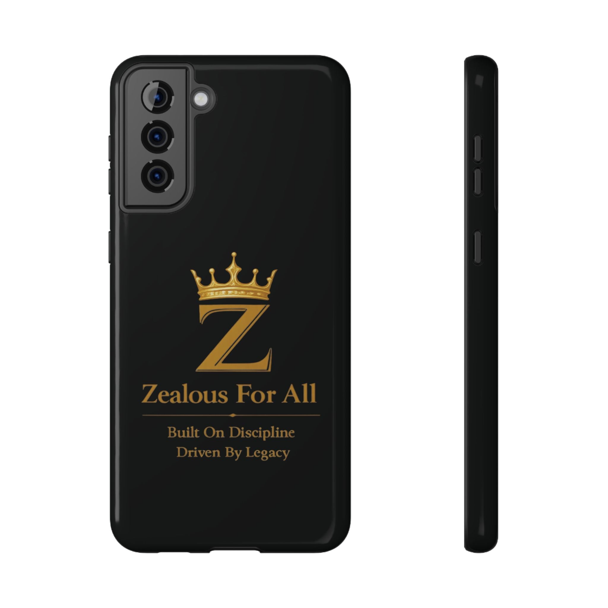 Phone Case — "Zealous For All" Gold Crown Impact-Resistant Case Printify