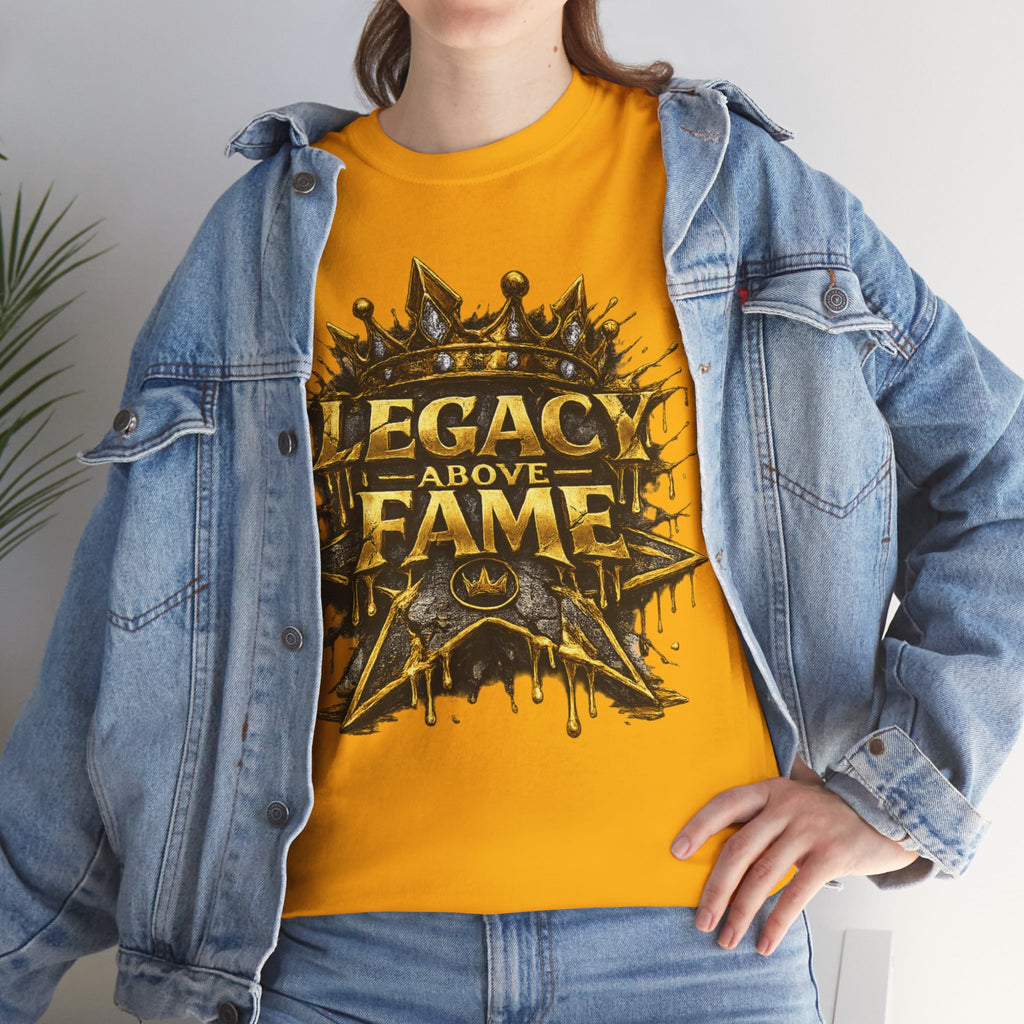 Adult Legacy Above Fame Graphic T-Shirt (Gold Drip) - Zealous For All