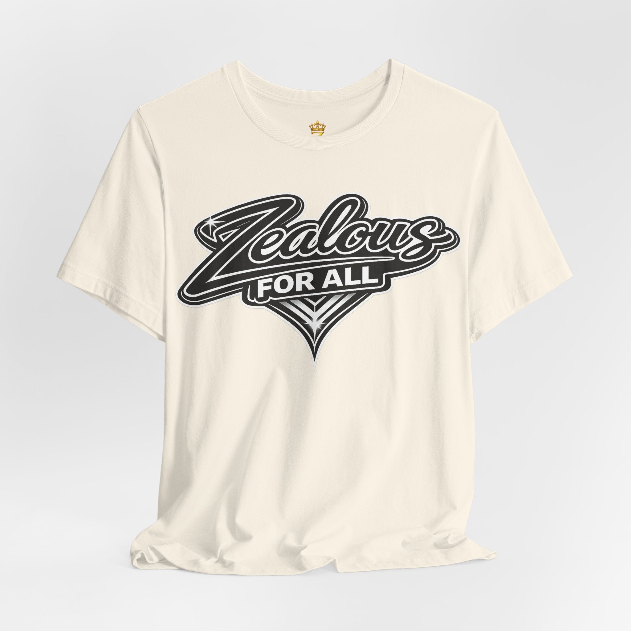 Zealous For All Graphic T-Shirt (Black Logo) Printify
