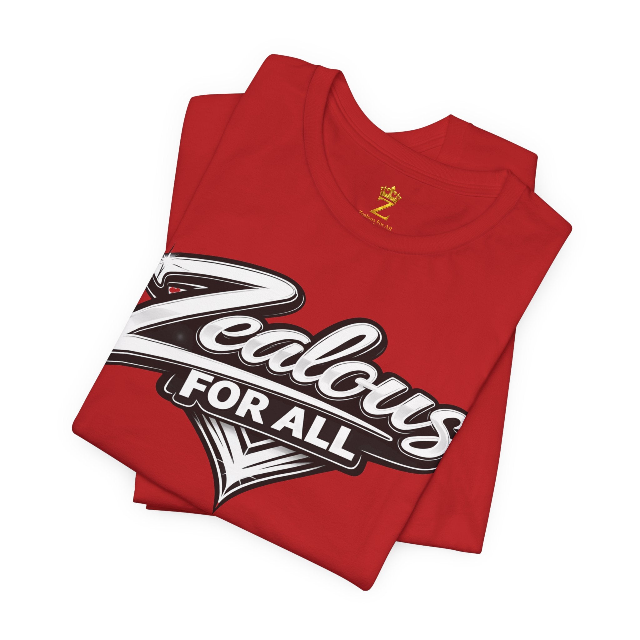 Zealous For All Graphic T-Shirt (White Logo) Printify