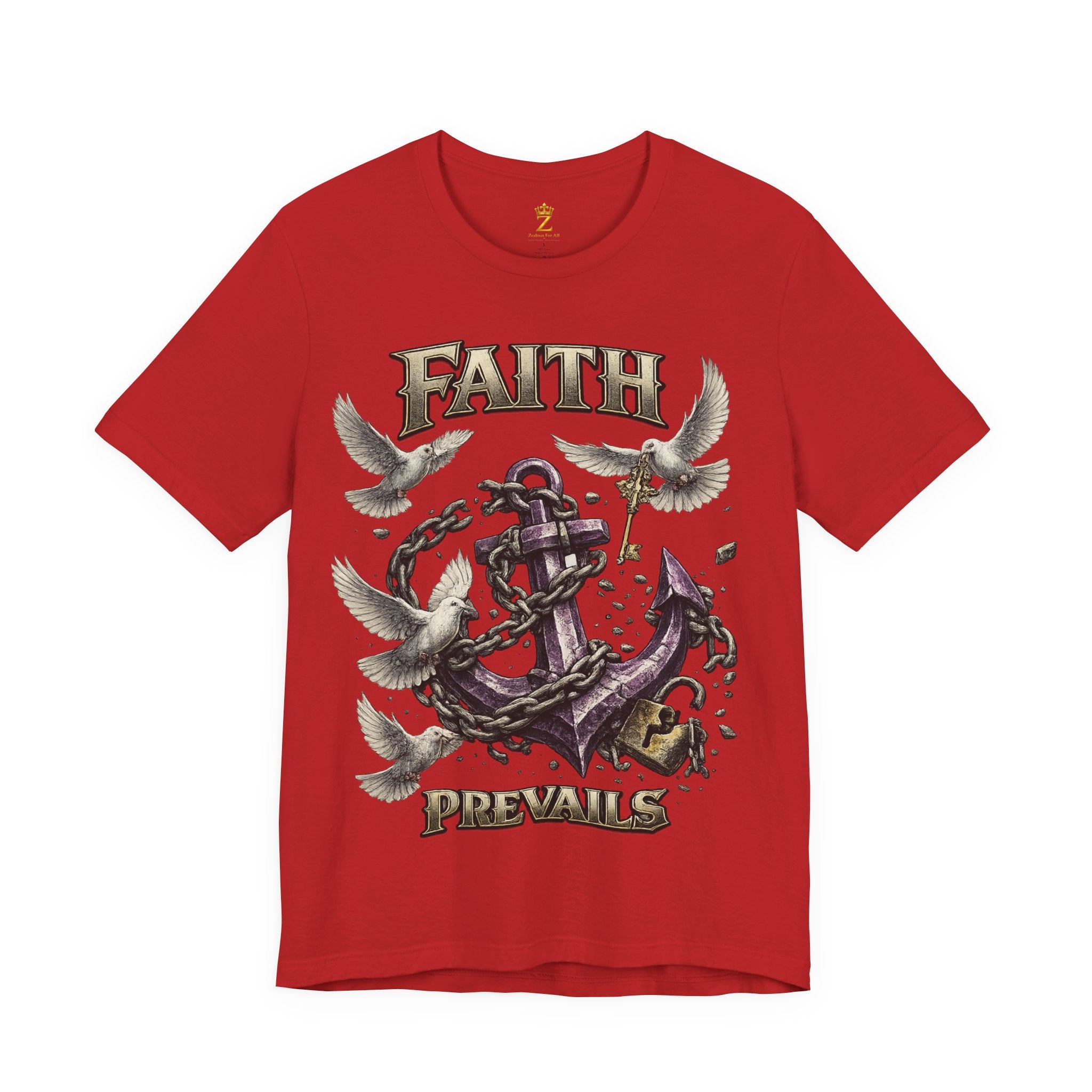 Faith Prevails T‑Shirt (Purple Anchor) Printify
