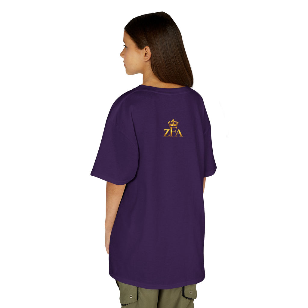 First Kids Zealous For All T-Shirt Drop 01 — Gold Logo Kids Tee Printify