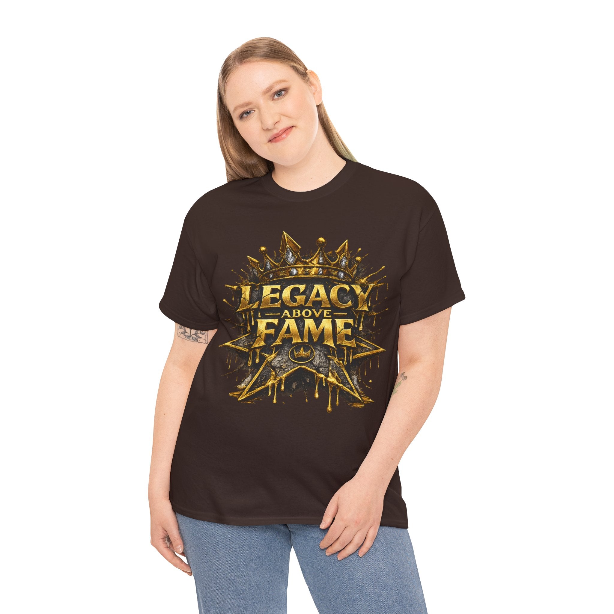 Adult Legacy Above Fame Graphic T-Shirt (Gold Drip) - Zealous For All