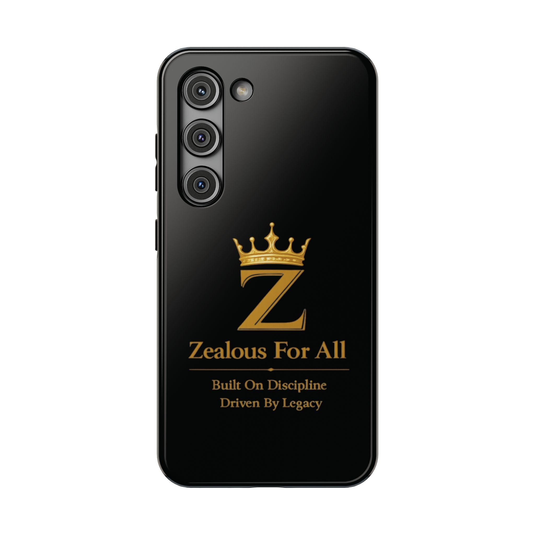 Phone Case — "Zealous For All" Gold Crown Impact-Resistant Case Printify