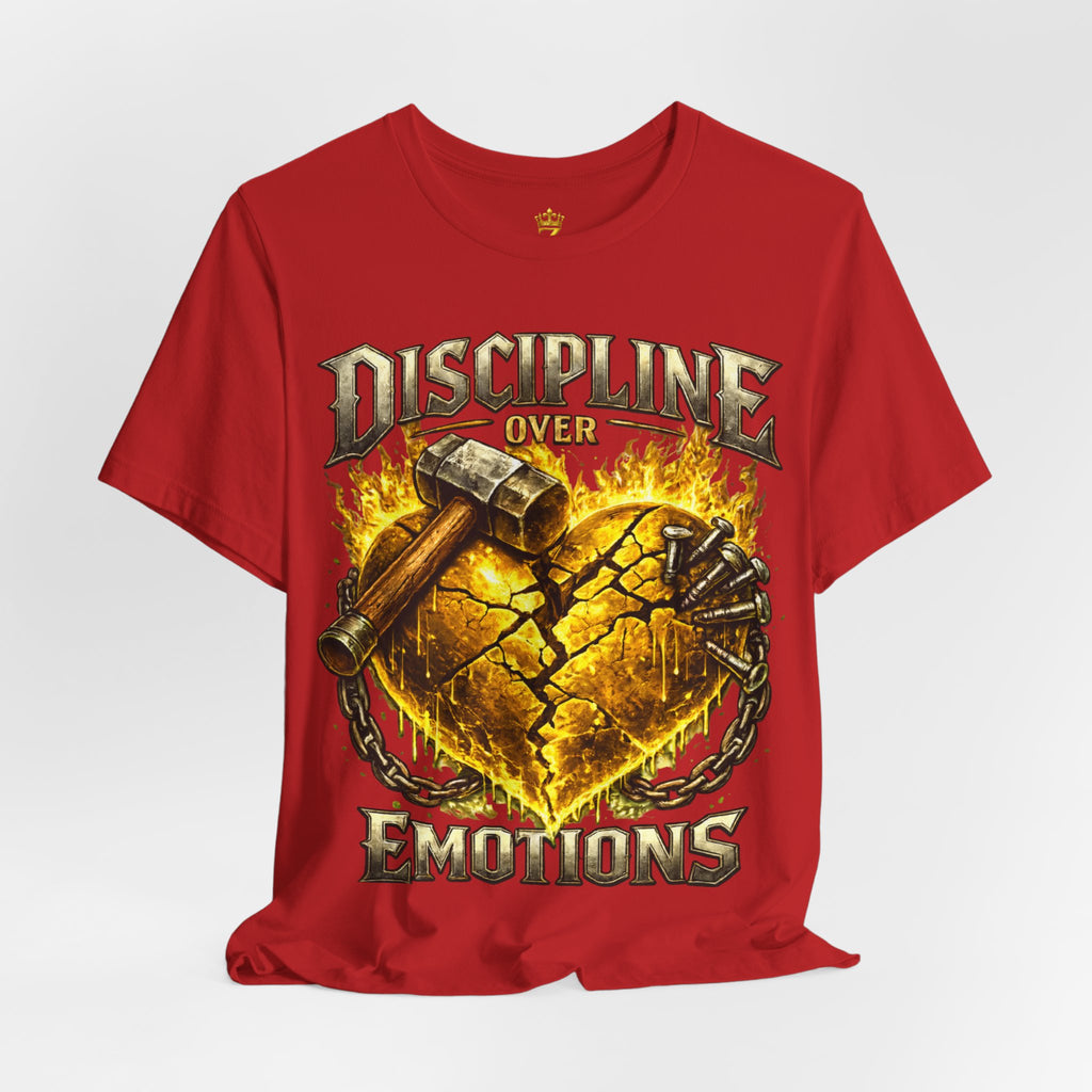Discipline Over Emotions Premium Graphic T-Shirt (Gold Heart) Printify