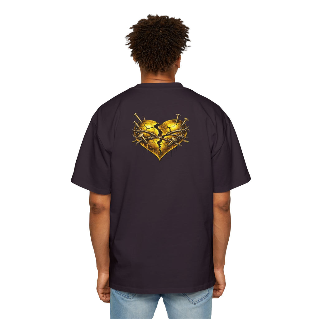 Oversized Discipline Over Emotions Graphic Tee (Gold Heart) Printify