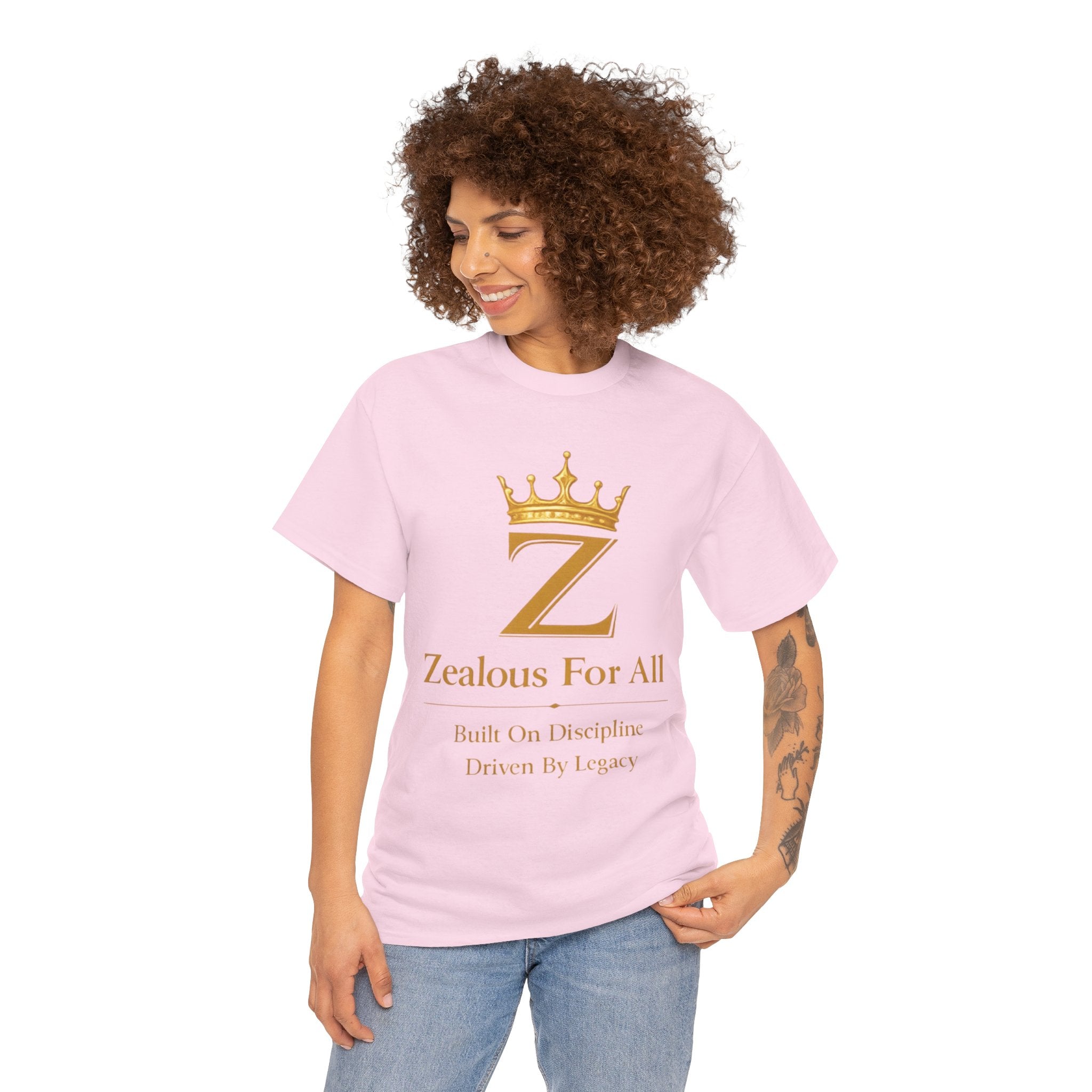 Unisex Zealous For All T-Shirt (Gold Logo) Printify