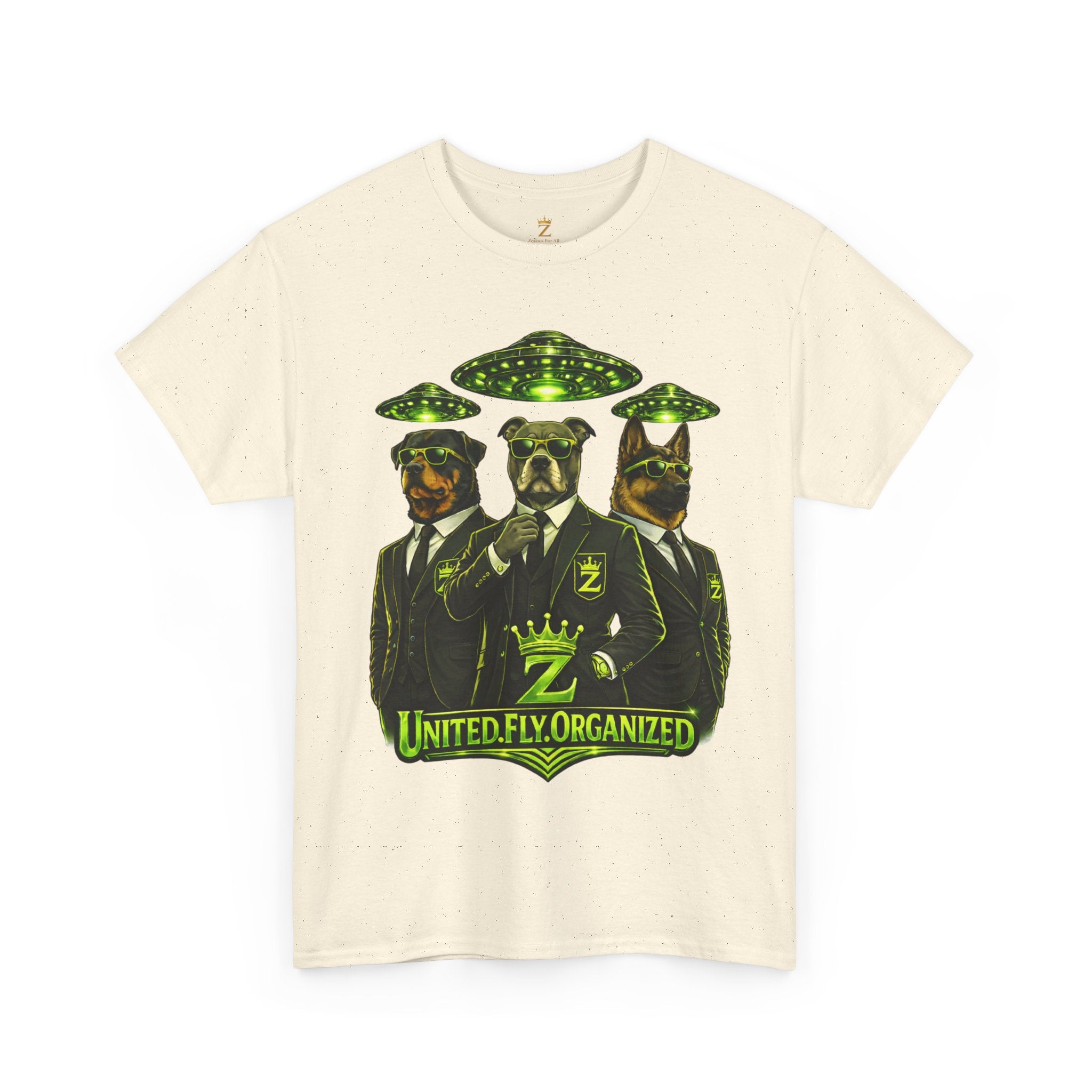 Adult "United. Fly. Organized." Graphic Tee (Lime Green) Printify