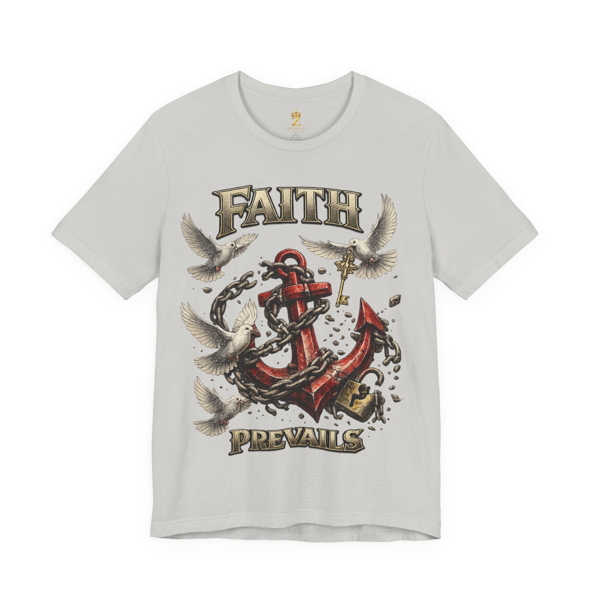 Faith Prevails T‑Shirt (Red Anchor) Printify