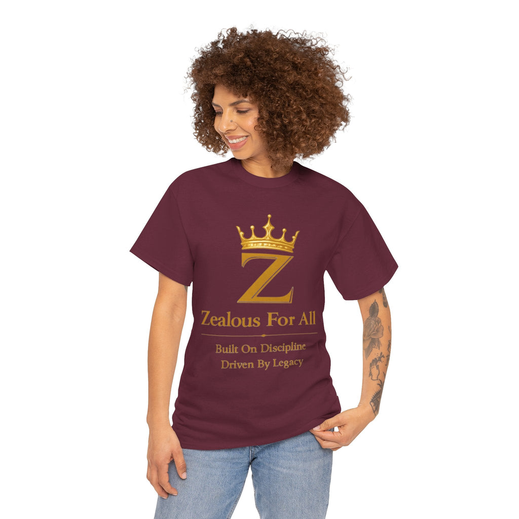 Unisex Zealous For All T-Shirt (Gold Logo (with Back logo) T-shirt) Printify