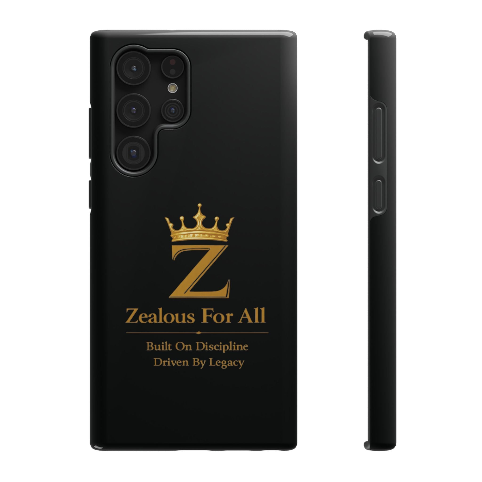 Phone Case — "Zealous For All" Gold Crown Impact-Resistant Case Printify