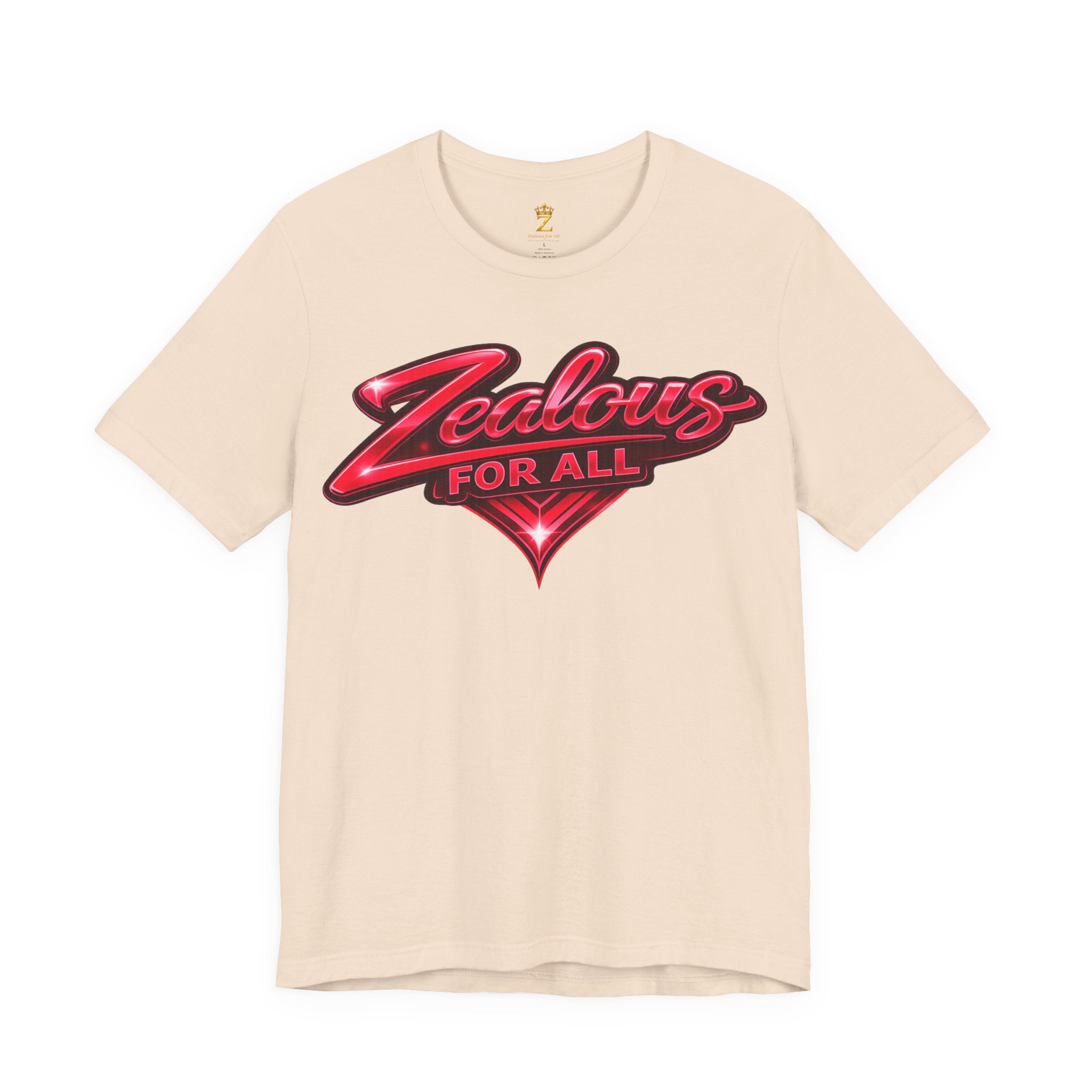 Zealous For All Graphic T-Shirt (Red Logo) Printify