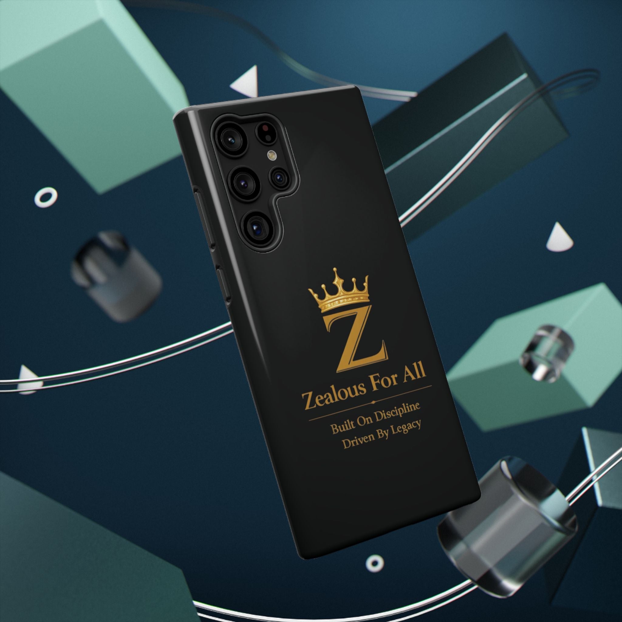 Phone Case — "Zealous For All" Gold Crown Impact-Resistant Case Printify