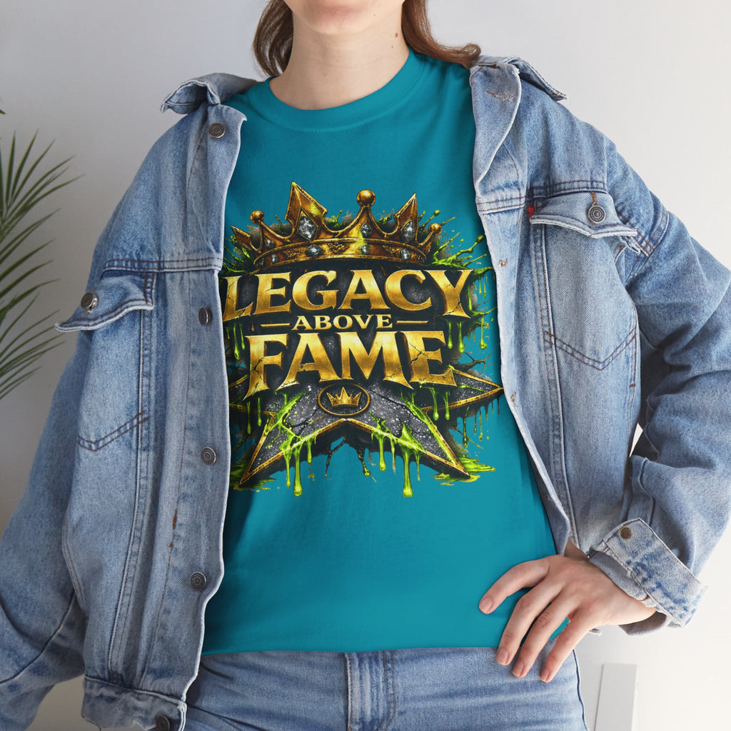 Adult Legacy Above Fame Graphic T-Shirt (Lime Green Drip) - Zealous For All