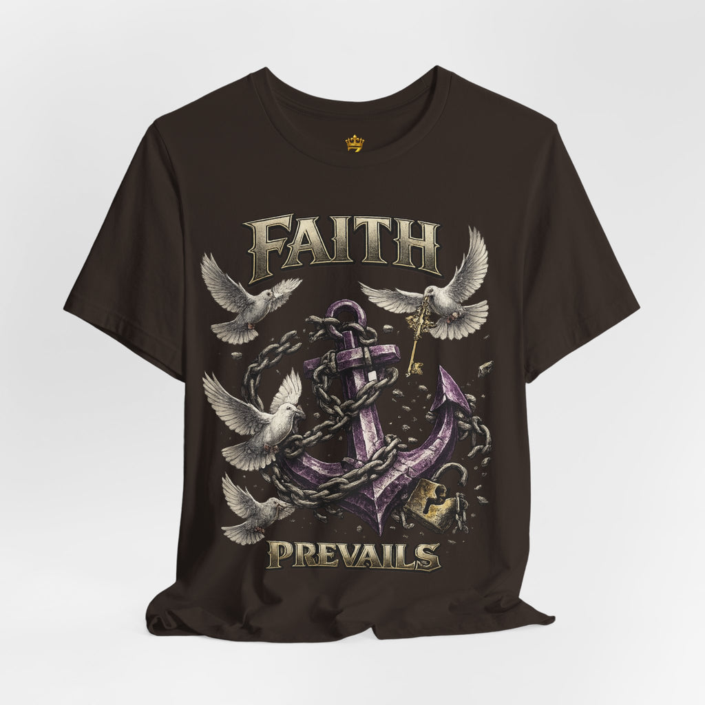 Faith Prevails T‑Shirt (Purple Anchor) Printify