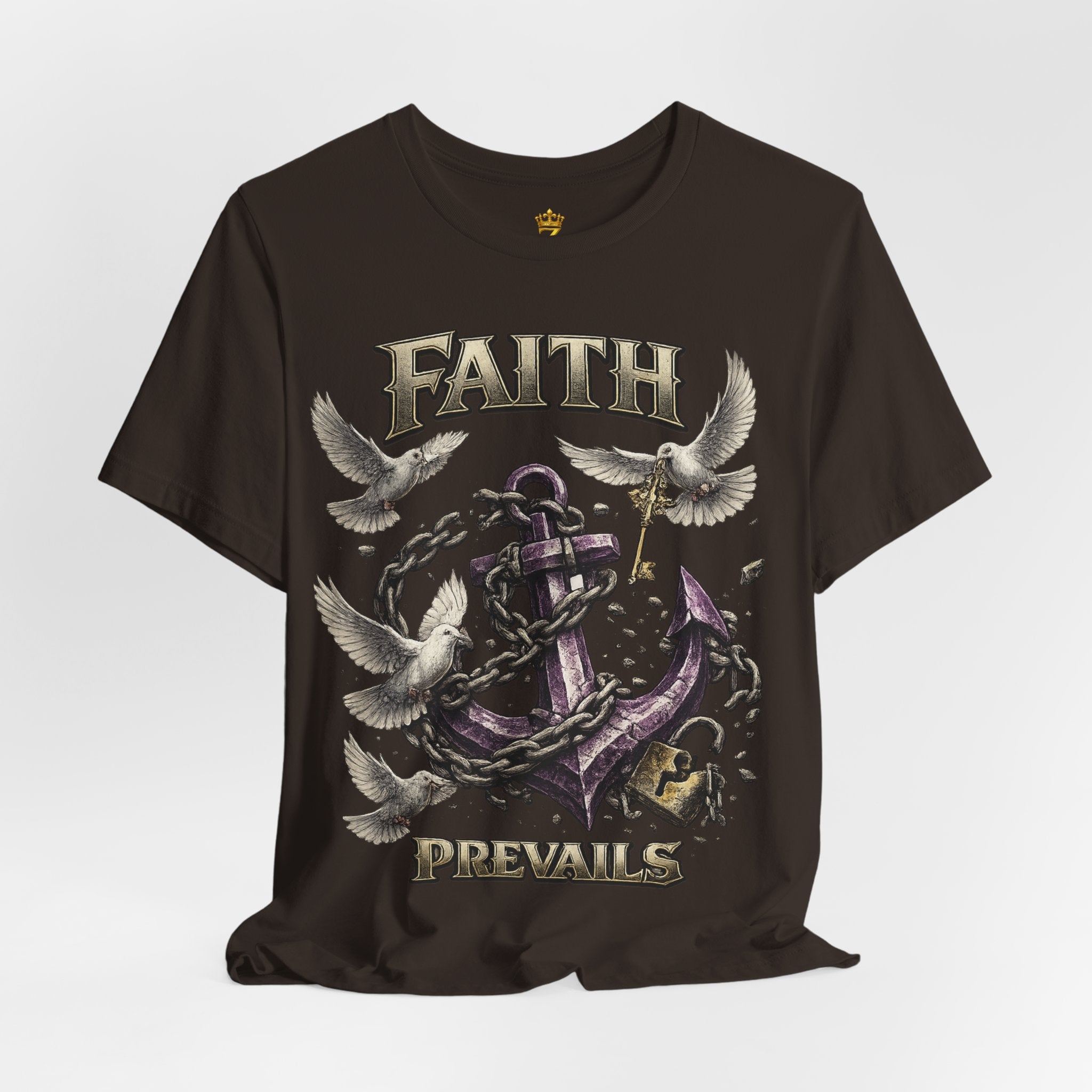 Faith Prevails T‑Shirt (Purple Anchor) Printify