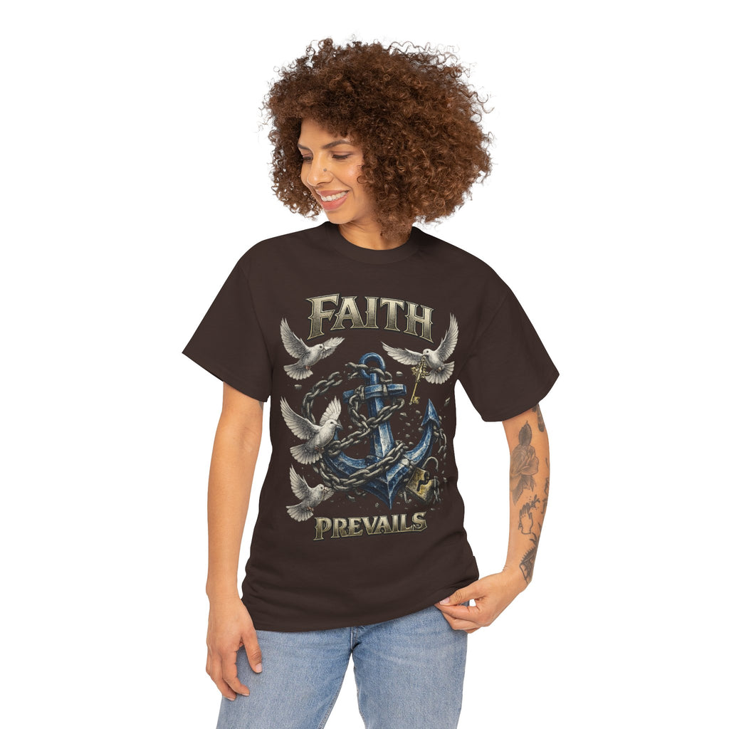 Adult Faith Prevails T‑Shirt (Blue Anchor) Printify