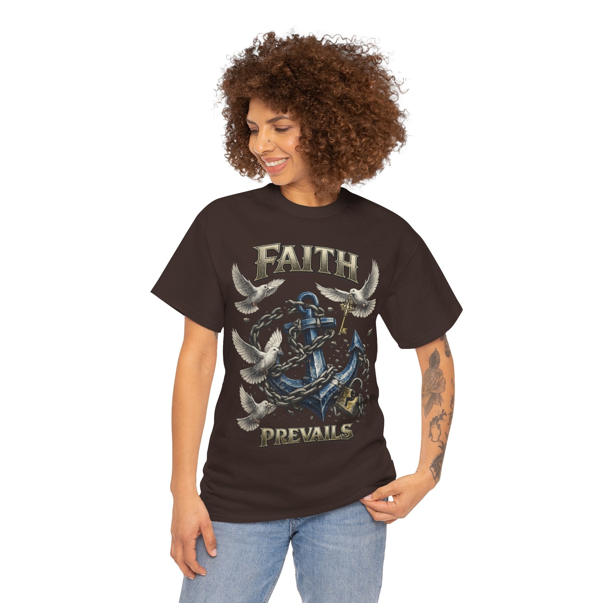 Adult Faith Prevails T‑Shirt (Blue Anchor) Printify