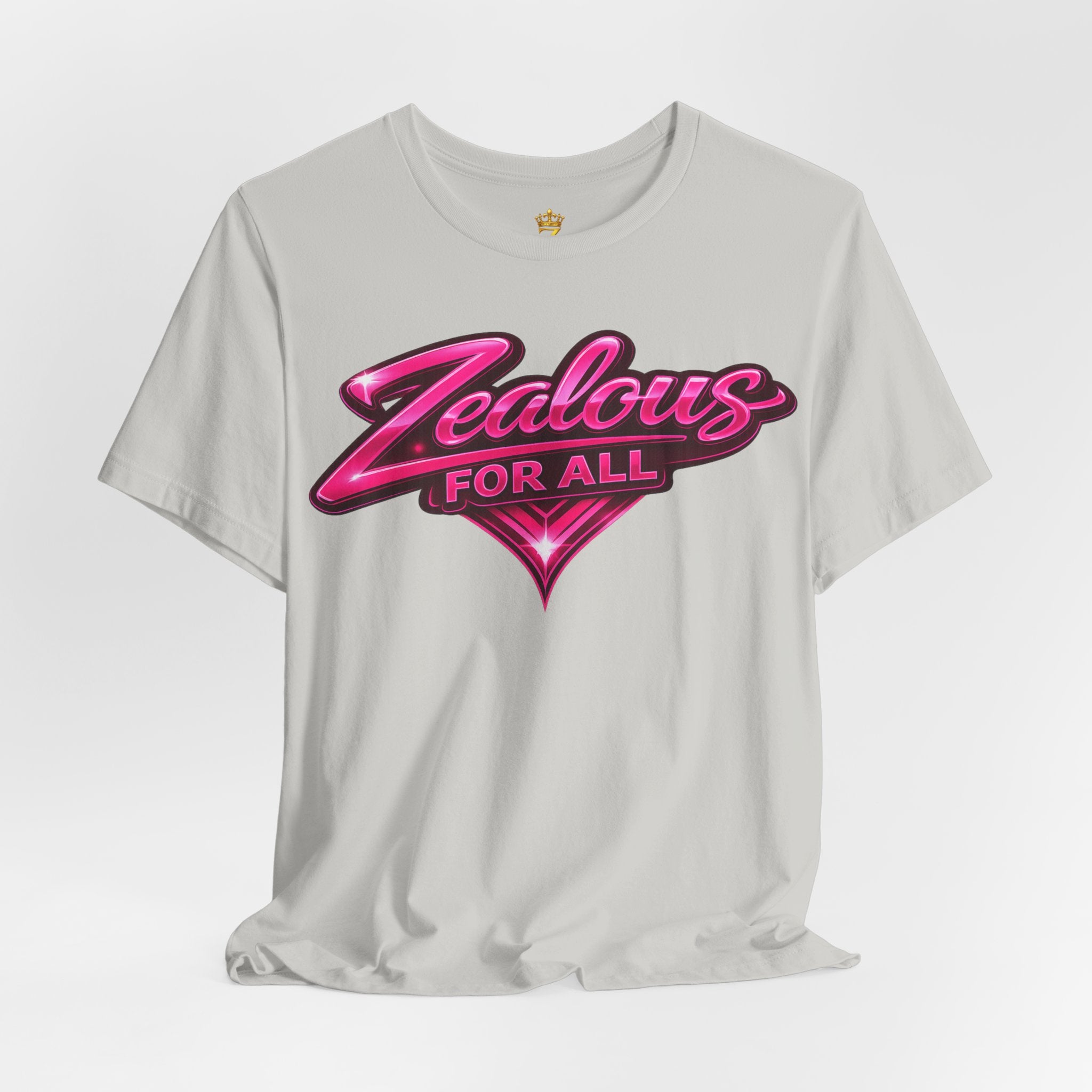 Zealous For All Graphic T-Shirt (Hot Pink Logo) Printify