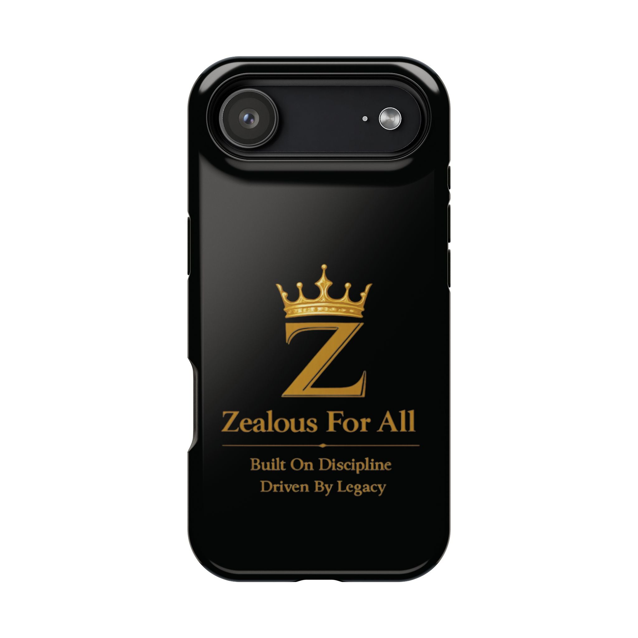Phone Case — "Zealous For All" Gold Crown Impact-Resistant Case Printify