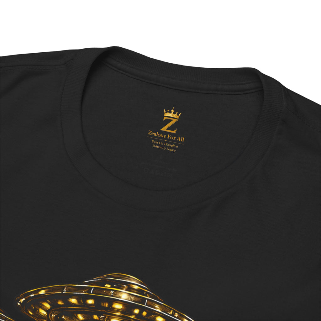 Adult "United. Fly. Organized." Graphic Tee (Gold) Printify
