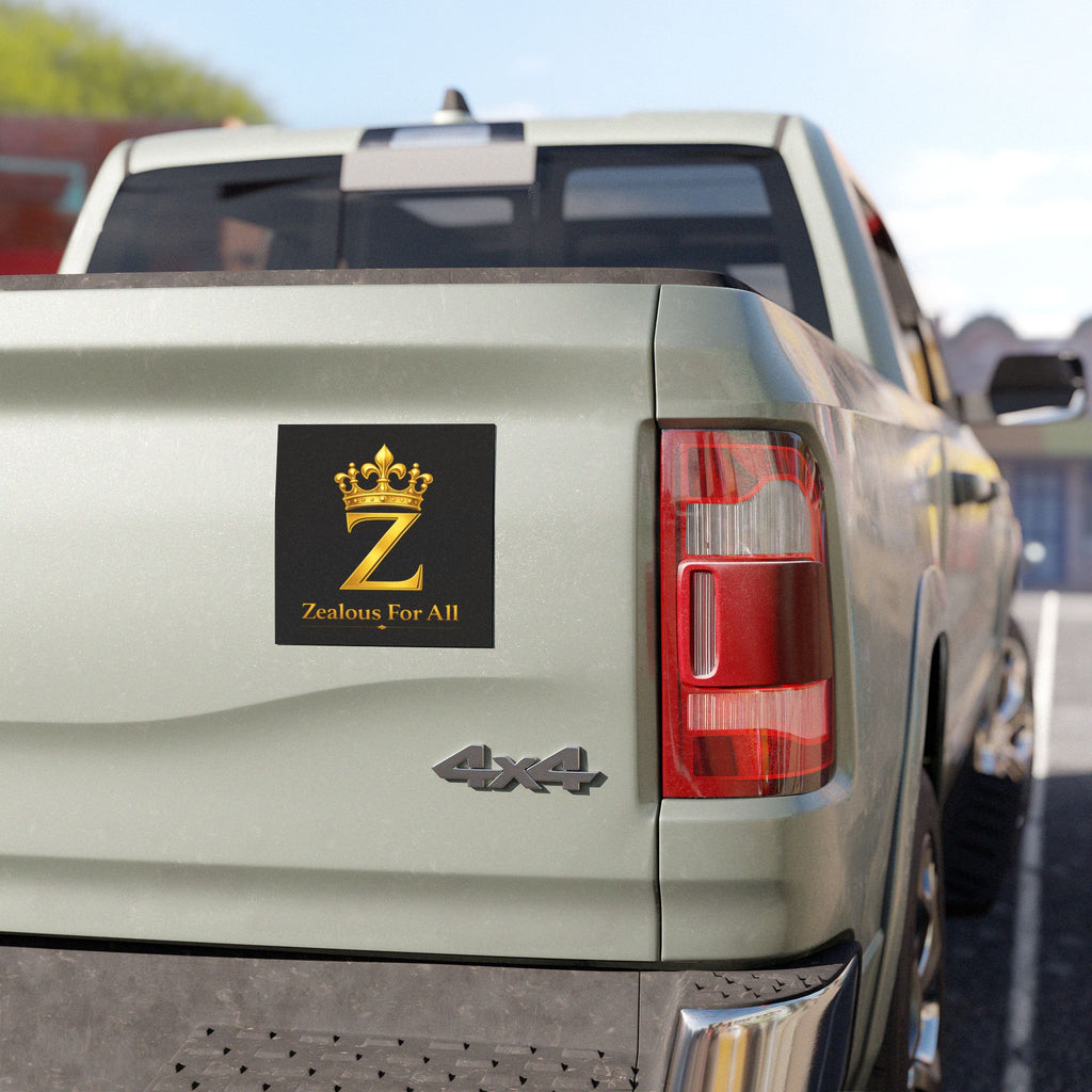 Car Magnet — Gold Crown 'Z' Logo with "Zealous For All"