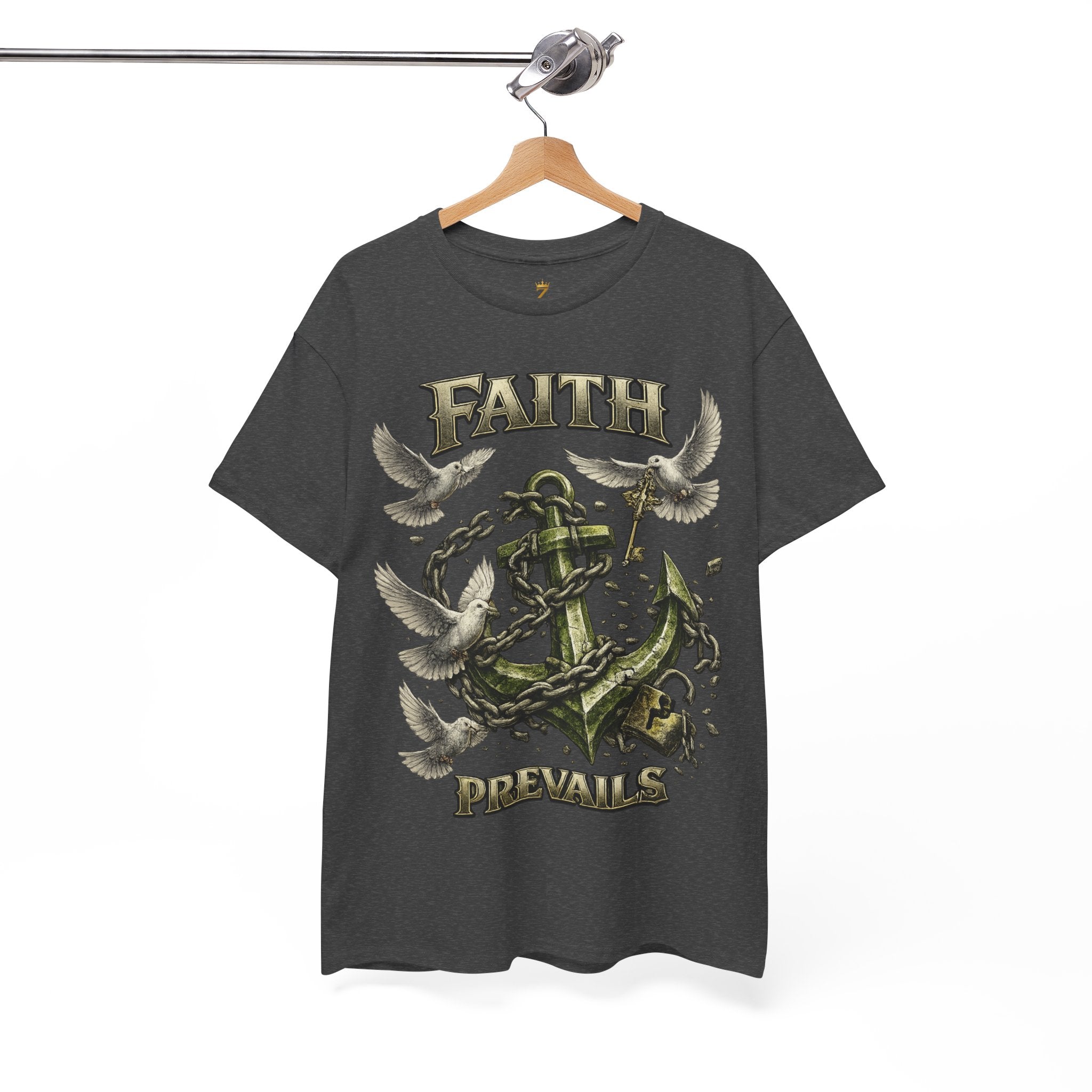 Adult Faith Prevails Anchor T-Shirt (Green Anchor) Printify